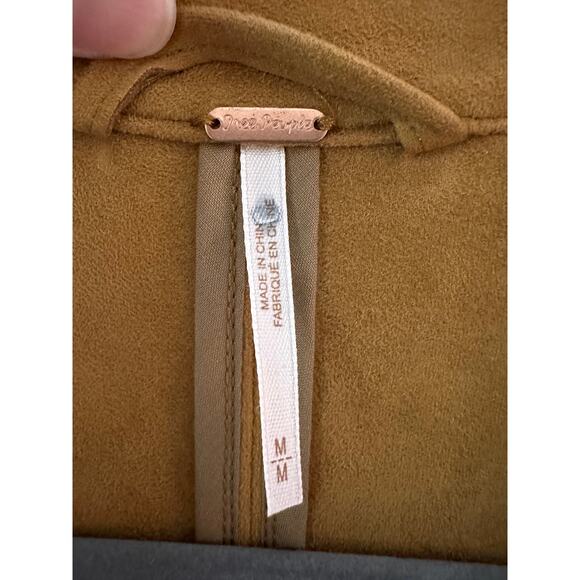 Free People Faux Suede Meadow Jacket Boho Bell Sleeves Carmel Brown Medium - Picture 6 of 12